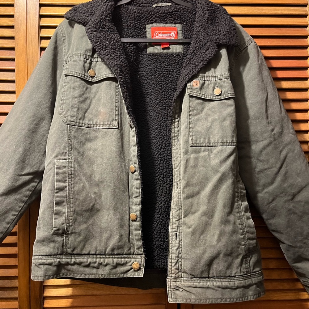 Coleman Black and Green Military Field Jacket Warm Lining